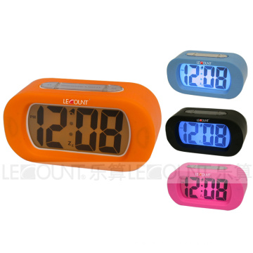 Horloge de bureau LCD Silicon Digtal avec fonctions d&#39;alarme et de répétition (LC978)